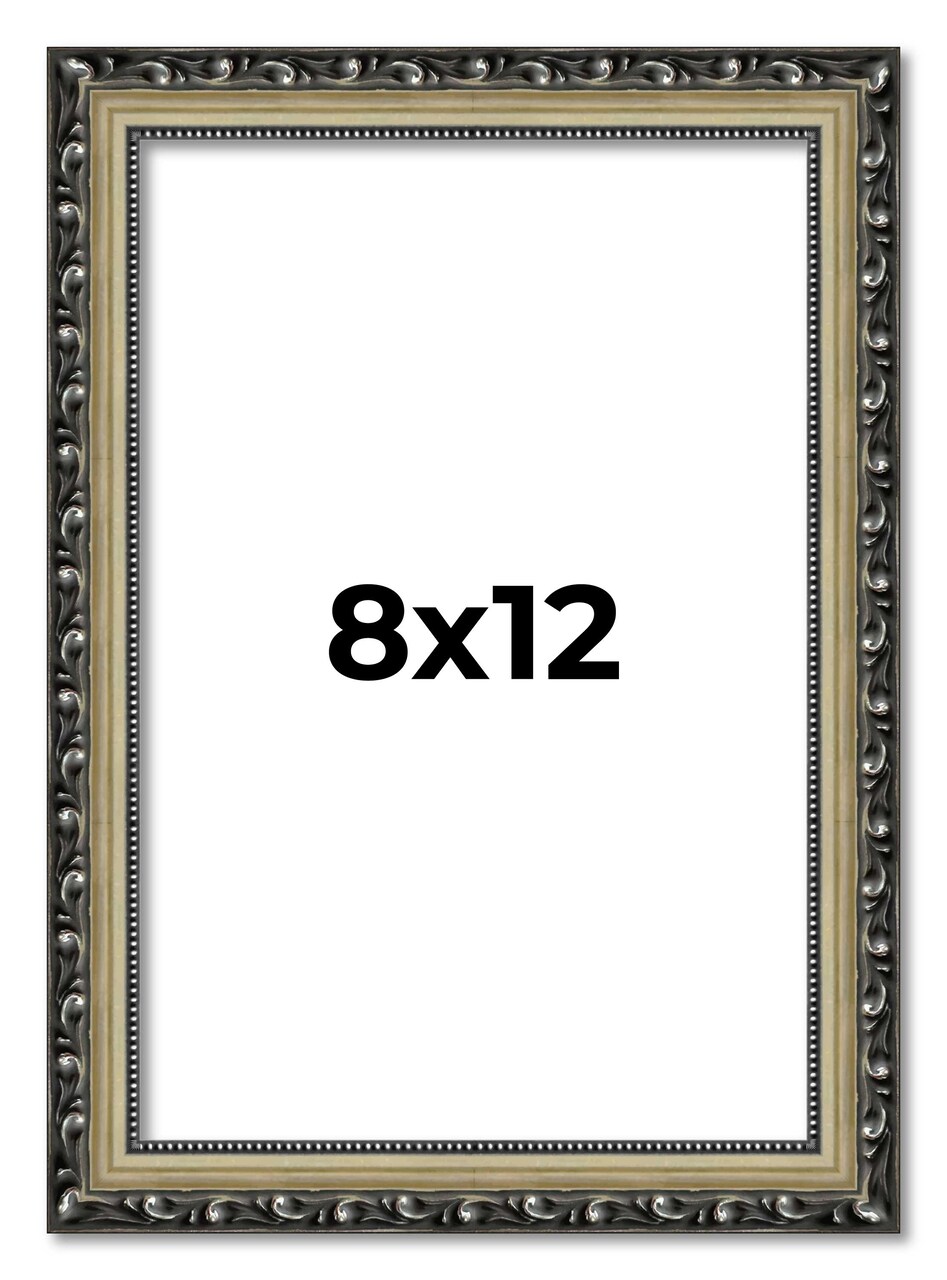 8x12 Museum-Quality Picture Frame with UV-Resistant Acrylic & Acid-Free Backing, Available in 4 Finishes - Gold, Silver, Bronze, and Black